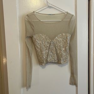 Sparkly crop long sleeve